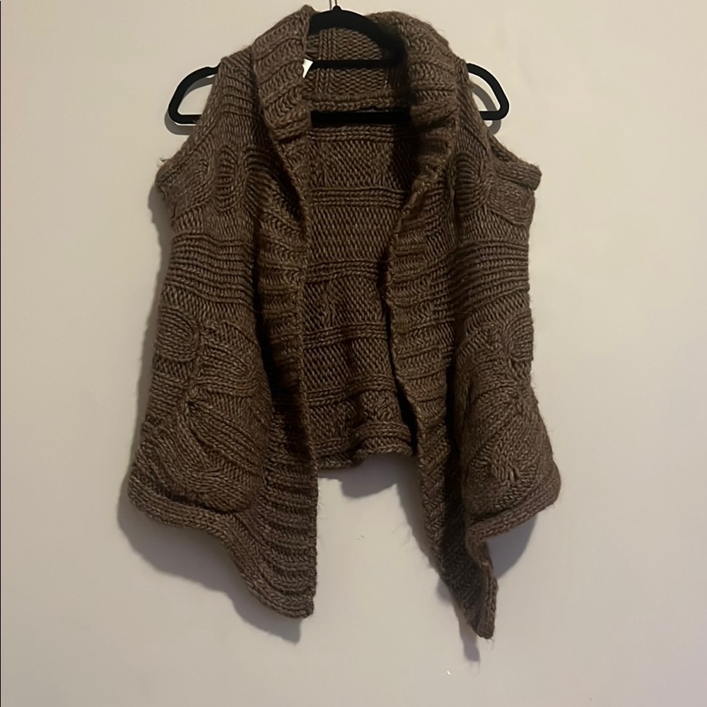 Women's Brown Knit Sweater Vest